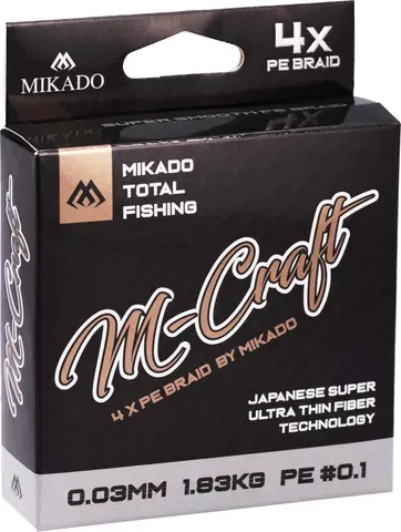 Mikado M-Craft Braid - 0.08mm, 4.51kg, 150m, Steel Gray, 1 spool