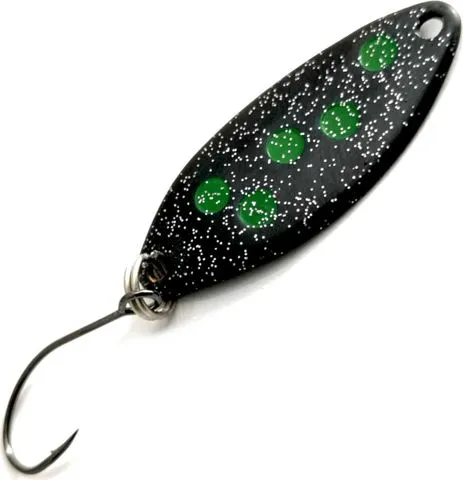 Troutwerk Spoon 2.5g 3.3cm Schwarz Grüne Punkte