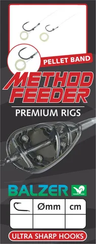 Balzer Premium Method Feeder Haken mit Pelletband Ready-Made Rig #4 10cm 0.32mm