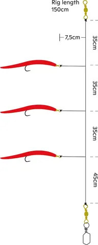 KINETIC Sabiki Makk Rig #6/0 150cm Rot