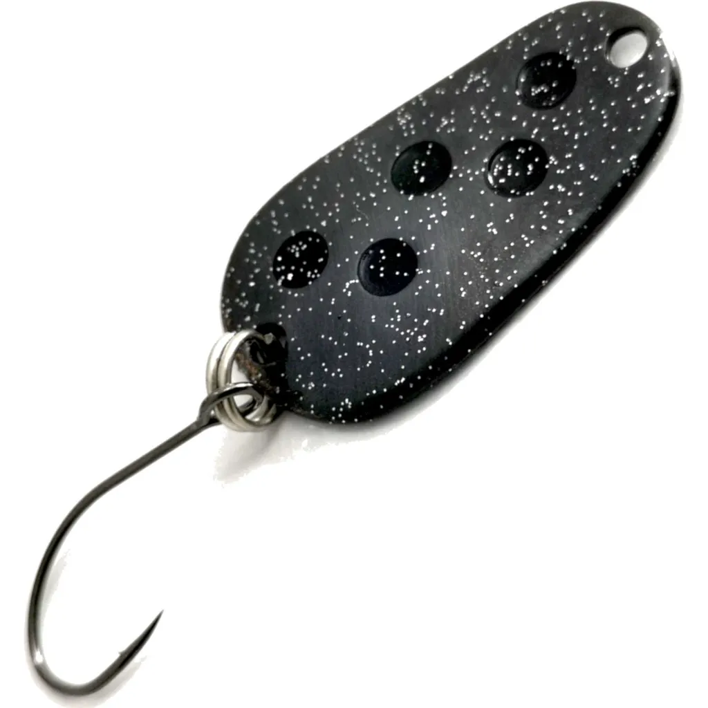 Troutwerk Spoon Blinker Schwarz Schwarze Punkte