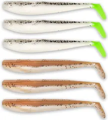 Quantum Q-Paddler Power Packs Gummiköder 8cm salt&pepper UV-tail + sand goby