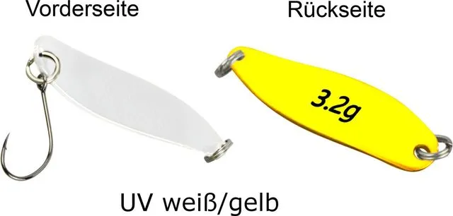 FTM Spoon Hammer Spoon 3.2g Tumbling UV White/Yellow